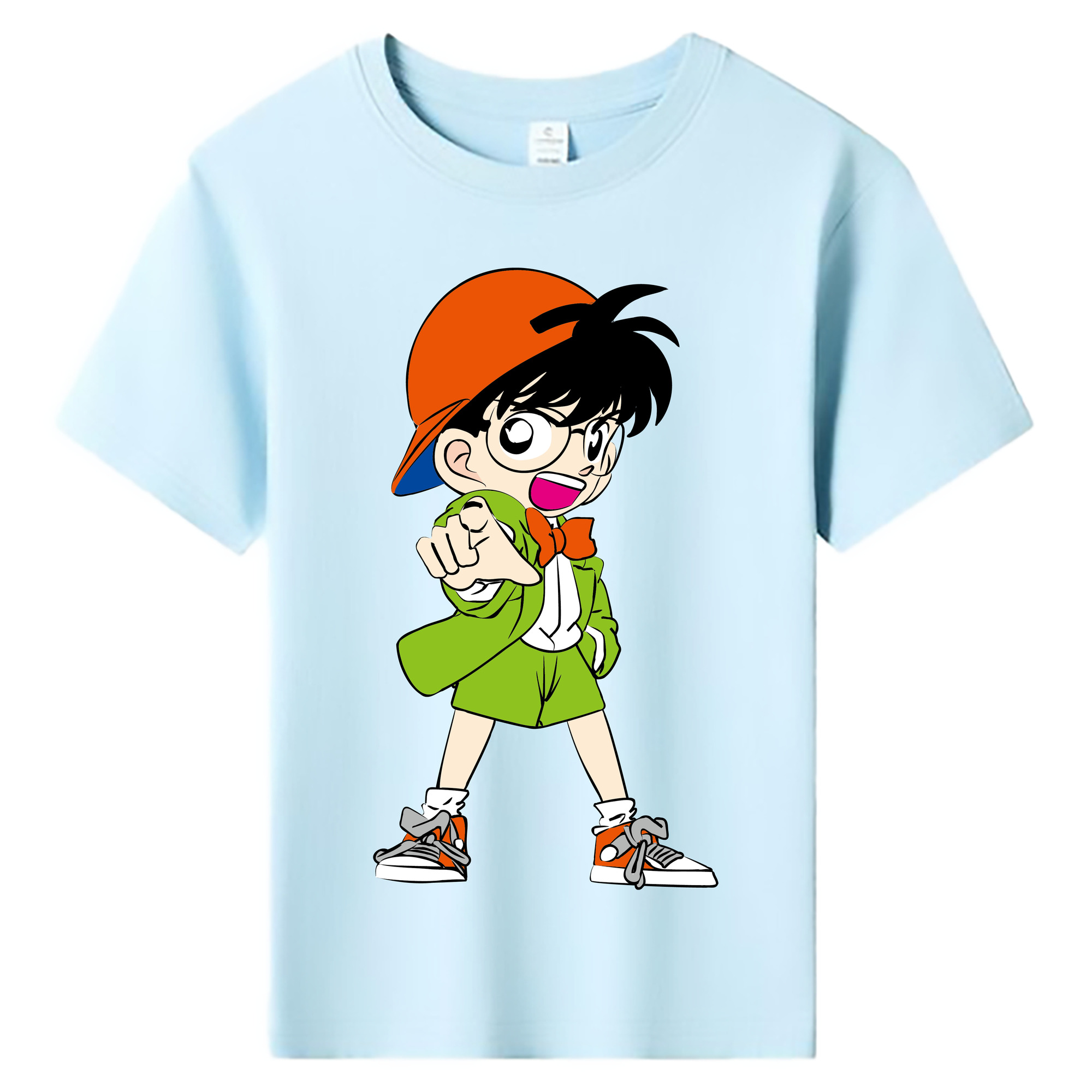 （画像用） 名探偵コナン 江戸川 コナン Detective Conan Conan Edogawa 綿100％キッズTシャツ（フロントプリント）